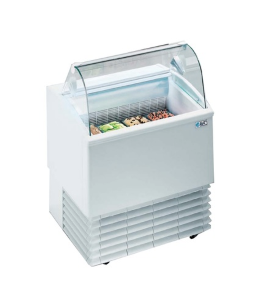 Ice Cream Scoop Freezer – 4 Flavours (Curved Glass)
