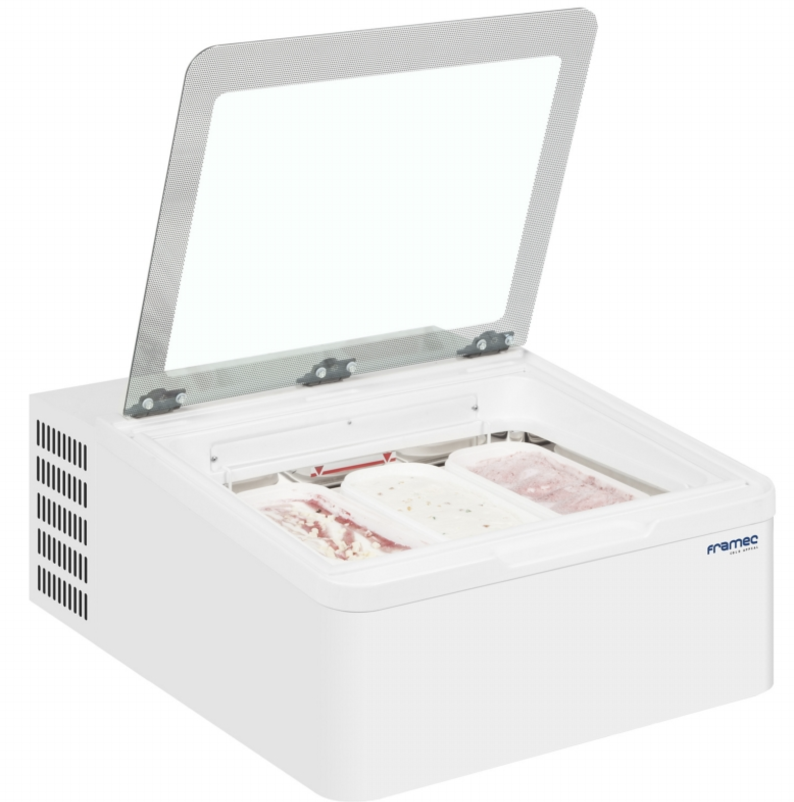 Framec Mini Cream 3V Countertop Ice Cream Display Freezer with LED - Image 2